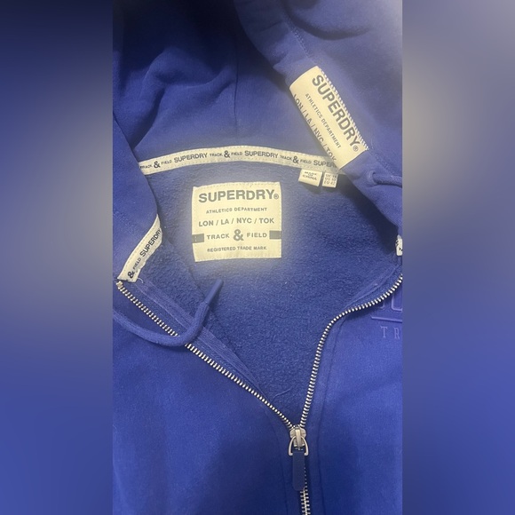 Superdry Blue Zip-Up Hoodie - Picture 1 of 3